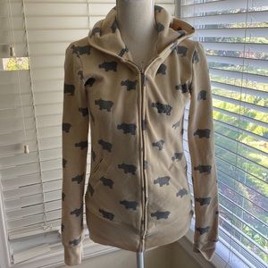 PRIMP Hoodie Zip Up - hippo print
